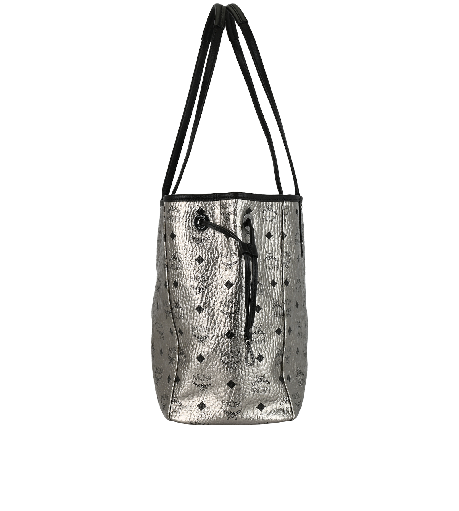 Medium Metallic Visetos Reversible Tote, &pound;210, Handbags, Silver, Leather, Side view